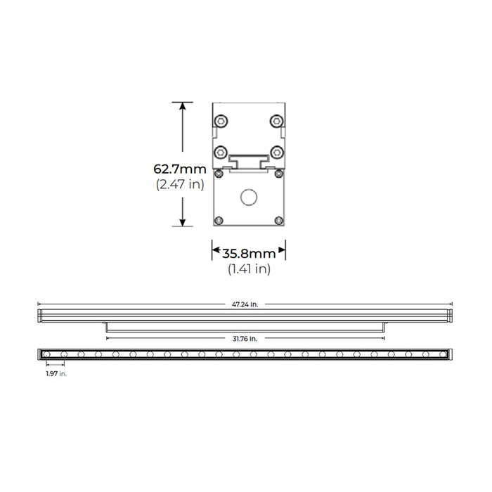 Core LWW120-SL 48" 36W High-Output RGBW Outdoor LED Wall Washer, 120V-277V