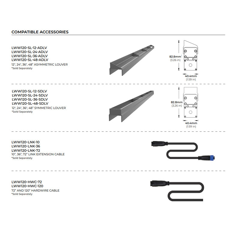Core LWW120-SL 48" 36W High-Output RGBW Outdoor LED Wall Washer, 120V-277V