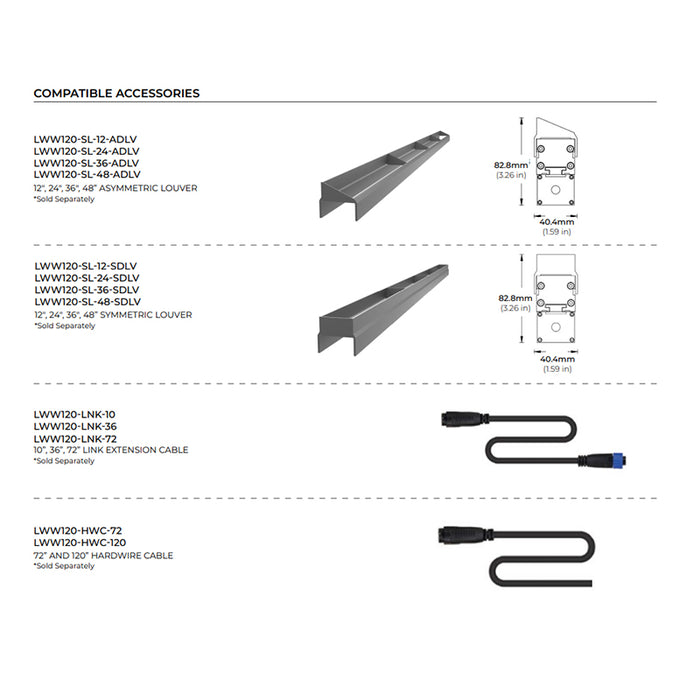 Core LWW120-SL 48" 36W High-Output RGBW Outdoor LED Wall Washer, 120V-277V