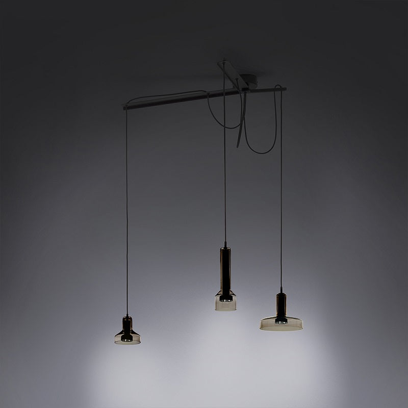 Artemide Stab Light Triple LED Suspension - Brown Clear