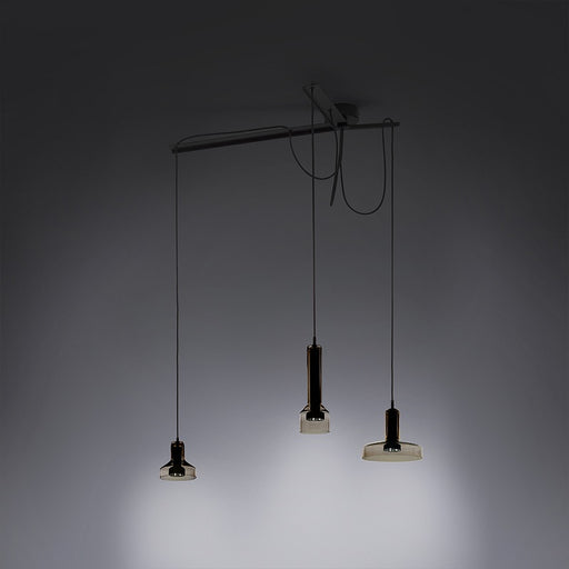 Artemide Stab Light Triple LED Suspension - Brown Clear