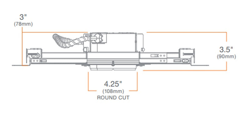 DMF M4LPRF M Series 4" Housing, Low Profile, Round, Fire Rated