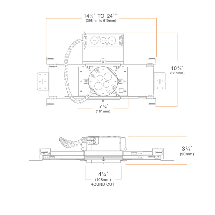 DMF M4LTRS M Series 4" Round New Construction Low Profile Housing