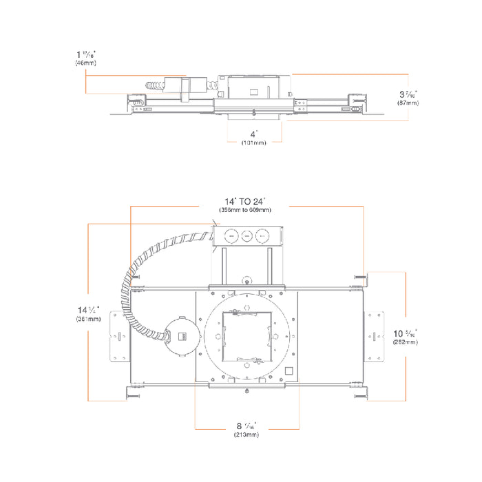 DMF M4NCSN M Series 4" Square New Construction Non-IC Housing