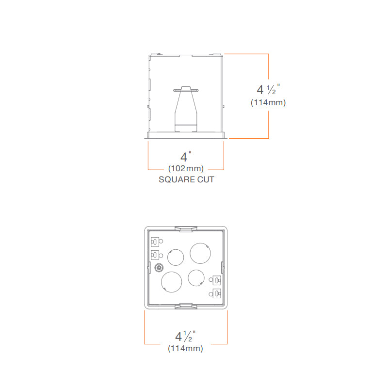 DMF M4RMSF M Series 4" Square Remodel Housing, Fire Rated