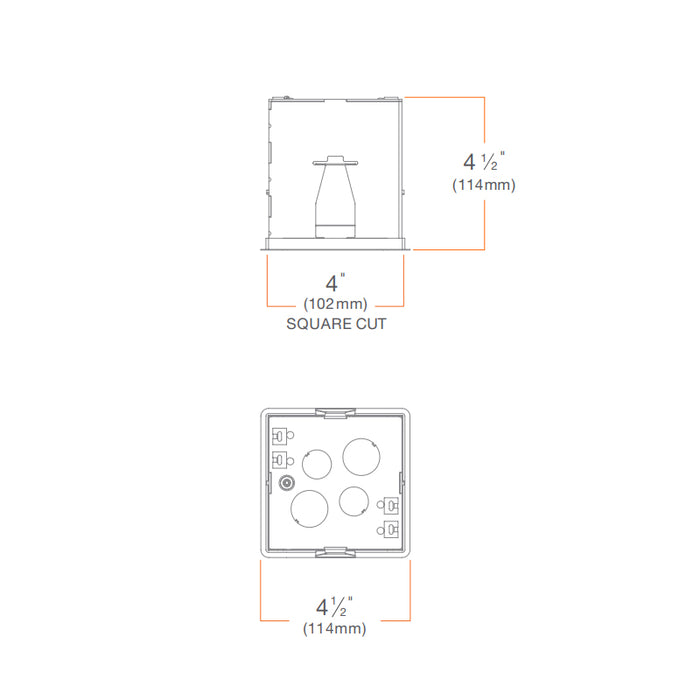 DMF M4RMSF M Series 4" Square Remodel Housing, Fire Rated