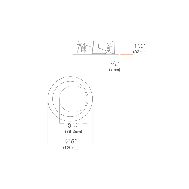 DMF M4TRL M Series 4" Round Wall Wash Flangeless Trim