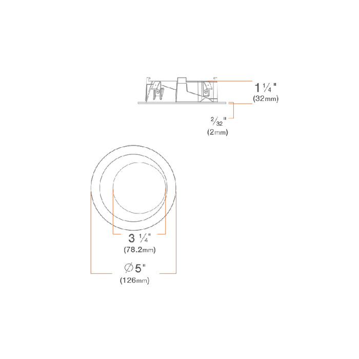 DMF M4TRL M Series 4" Round Wall Wash Flangeless Trim