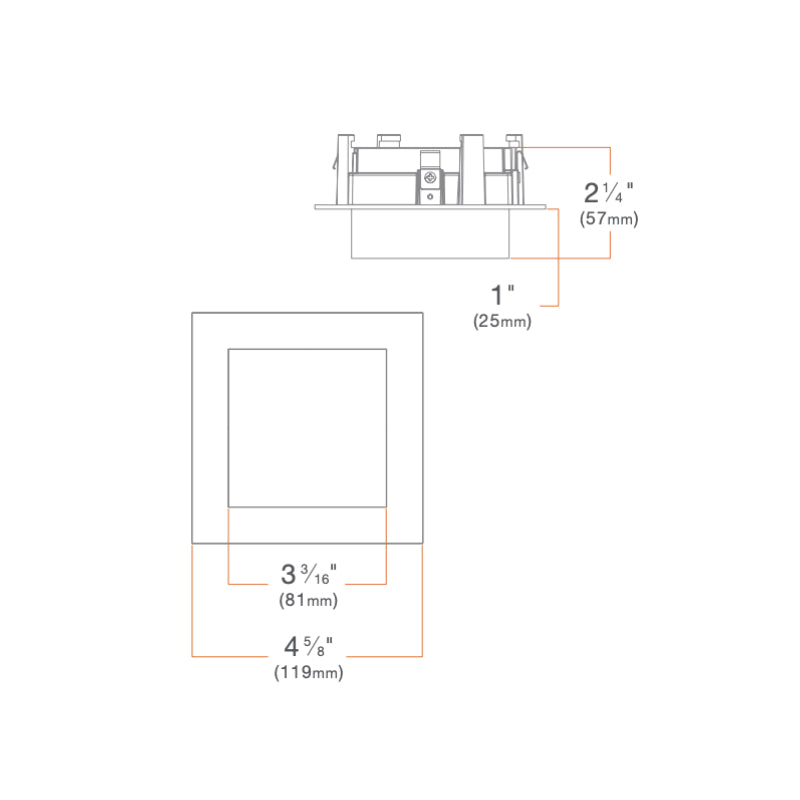 DMF M4TSS M Series 4" Square Decorative Closed Trim