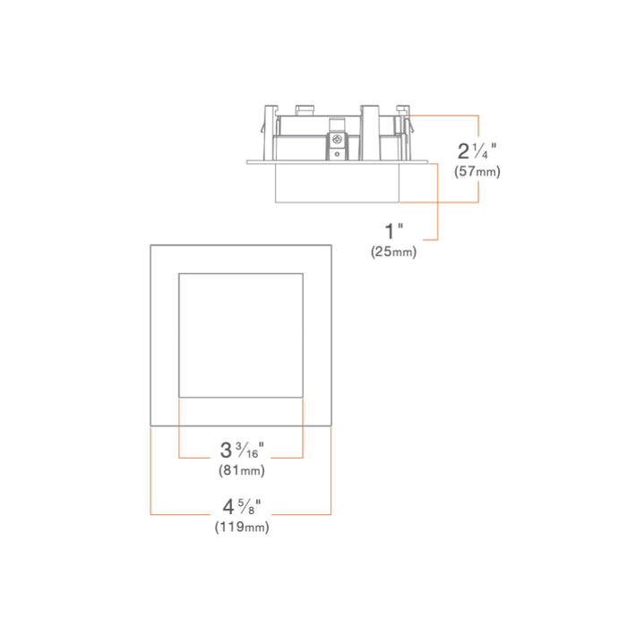 DMF M4TSS M Series 4" Square Decorative Closed Trim