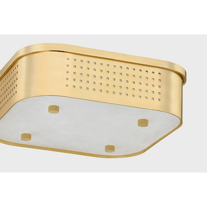 Hudson Valley 4114 Madison Square 1-lt 13" LED Flush Mount - Aged Brass