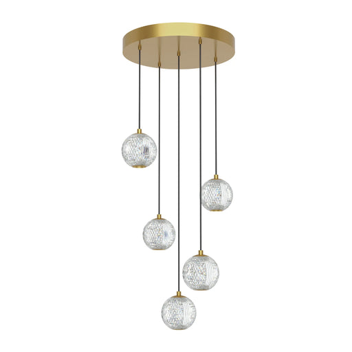 Alora MP321205 Marni 5-lt 15" LED Pendant - Natural Brass