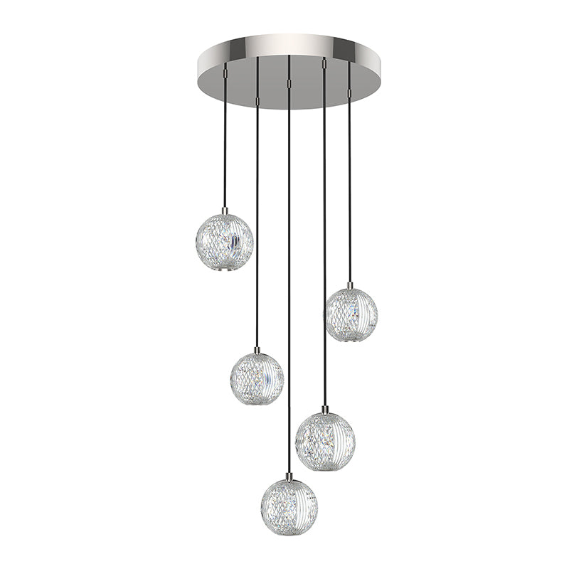 Alora MP321205 Marni 5-lt 15" LED Pendant - Polished Nickel