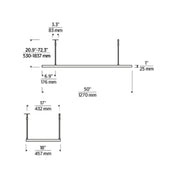 Visual Comfort MDLS187 Stagger Halo 50" LED Uplight Linear Suspension