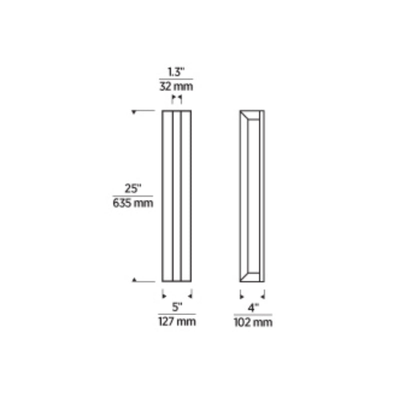 Visual Comfort MDOWS525 Stagger 25" Tall Outdoor Wall Sconce, Backplate