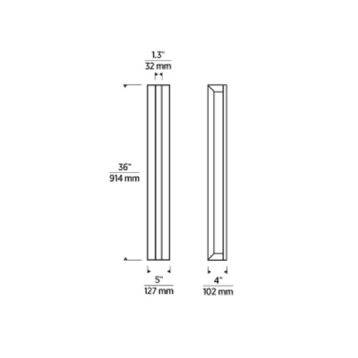 Visual Comfort MDOWS526 Stagger 36" Tall Outdoor Wall Sconce, Mud-In