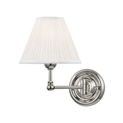 Hudson Valley MDS101 Classic No.1 1-lt 11" Tall Wall Sconce-Polished Nickel