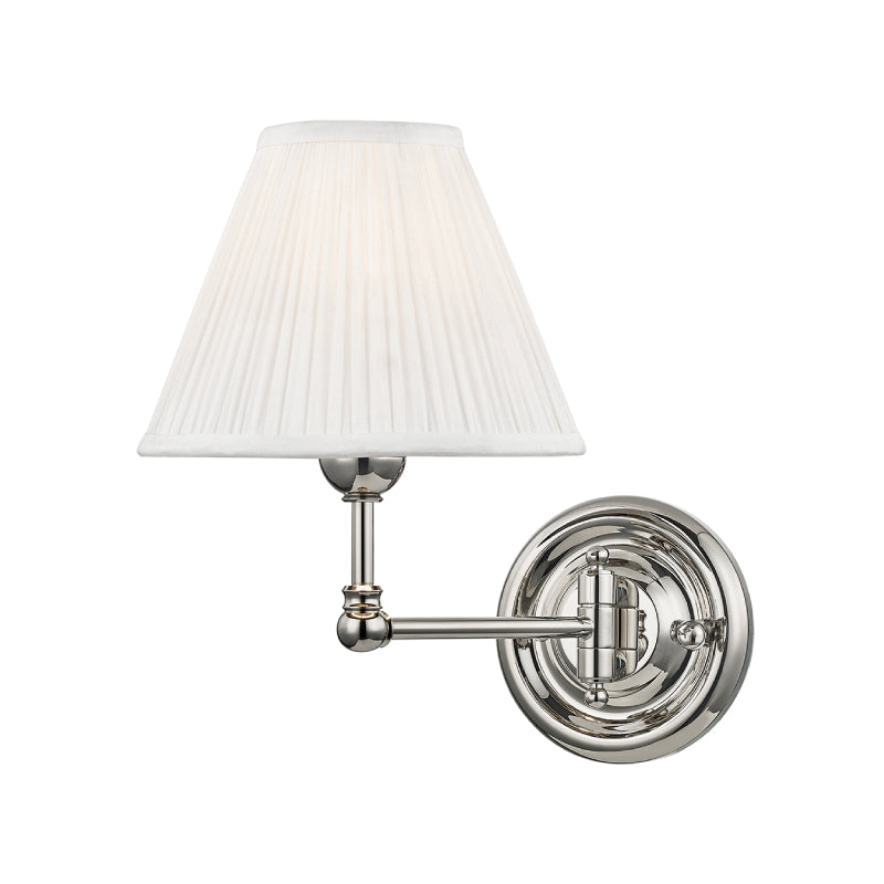 Hudson Valley MDS101 Classic No.1 1-lt 11" Tall Wall Sconce-Polished Nickel