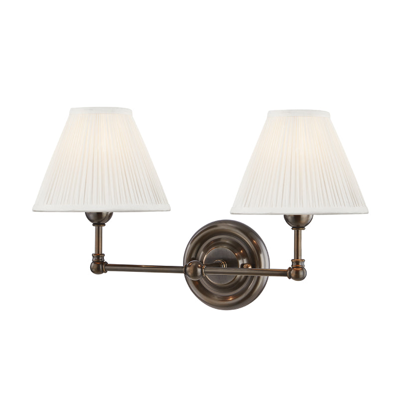 Hudson Valley MDS102 Classic No.1 2-lt 18" Wall Sconce-Distressed Bronze