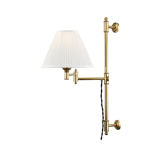 Hudson Valley MDS104 Classic No.1 1-lt 29" Tall Wall Sconce-Aged Brass