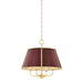 Hudson Valley MDS120 Cambridge 4-lt 20" Chandelier - Aged Brass/Soft Crimson
