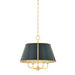 Hudson Valley MDS120 Cambridge 4-lt 20" Chandelier - Aged Brass/Soft Studio Green