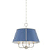 Hudson Valley MDS120 Cambridge 4-lt 20" Chandelier - Polished Nickel/Soft French Blue