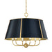 Hudson Valley MDS121 Cambridge 6-lt 29" Chandelier - Aged Brass/Darkest Blue