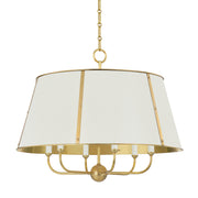 Hudson Valley MDS121 Cambridge 6-lt 29" Chandelier - Aged Brass/Off-White