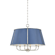 Hudson Valley MDS121 Cambridge 6-lt 29" Chandelier - Polished Nickel/Soft French Blue