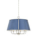 Hudson Valley MDS121 Cambridge 6-lt 29" Chandelier - Polished Nickel/Soft French Blue
