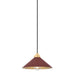 Hudson Valley MDS1401 Clivedon 1-lt 12" Pendant - Aged Brass/Soft Crimson