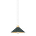 Hudson Valley MDS1401 Clivedon 1-lt 12" Pendant - Aged Brass/Soft Studio Green