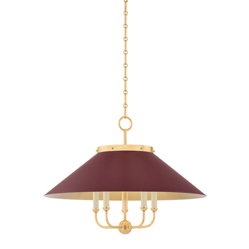 Hudson Valley MDS1403 Clivedon 5-lt 28" Chandelier - Soft Crimson