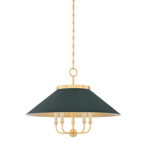 Hudson Valley MDS1403 Clivedon 5-lt 28" Chandelier - Soft Studio Green