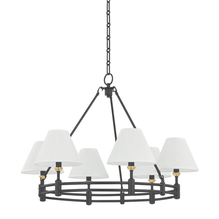 Hudson Valley MDS1800 Howard 6-lt 33" Chandelier - Aged Brass/Distressed Bronze