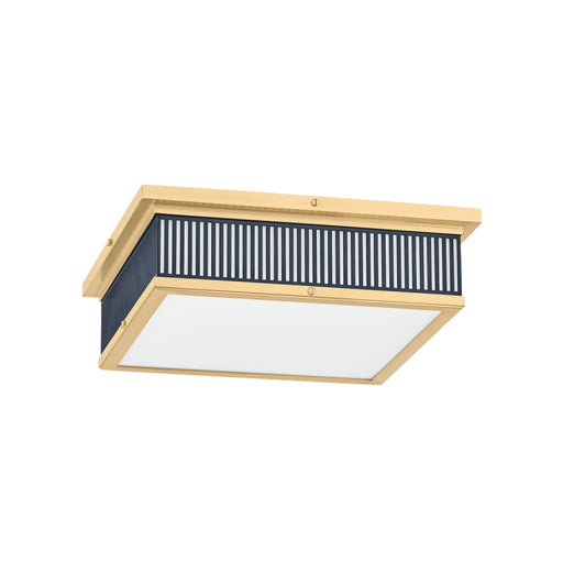 Hudson Valley MDS1900 Ashdown 1-lt 14" LED Flush Mount - Aged Brass/Darkest Blue