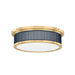 Hudson Valley MDS1901 Ashdown 1-lt 14" LED Flush Mount - Aged Brass/Darkest Blue