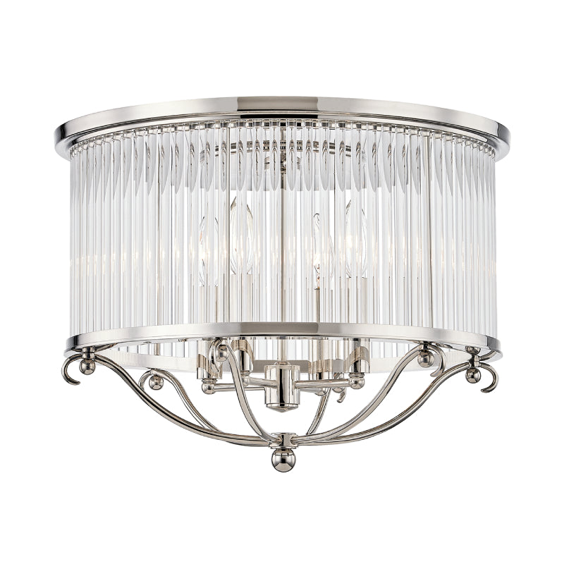 Hudson Valley MDS201 Glass No.1 4-lt 19" Semi Flush Mount-Polished Nickel