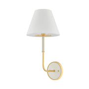 Hudson Valley MDS2200 Wedgewood 1-lt 17" Tall Wall Sconce - Aged Brass/Off-White