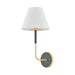 Hudson Valley MDS2200 Wedgewood 1-lt 17" Tall Wall Sconce - Aged Brass/Soft Studio Green
