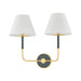 Hudson Valley MDS2201 Wedgewood 2-lt 19" Wall Sconce - Aged Brass/Soft Studio Green