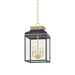 Hudson Valley MDS2400 Houghton 4-lt 13" LED Pendant - Aged Brass/Darkest Blue
