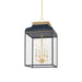 Hudson Valley MDS2401 Houghton 4-lt 19" LED Pendant - Aged Brass/Darkest Blue