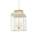 Hudson Valley MDS2401 Houghton 4-lt 19" LED Pendant - Aged Brass/Off White