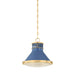Hudson Valley MDS2404 Highclere 1-lt 13" Pendant - Soft French Blue