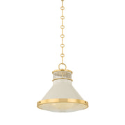 Hudson Valley MDS2404 Highclere 1-lt 13" Pendant - Off-White