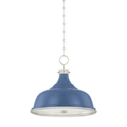 Hudson Valley MDS300 Painted No. 1 3-lt 18" Pendant - Polished Nickel/Soft French Blue