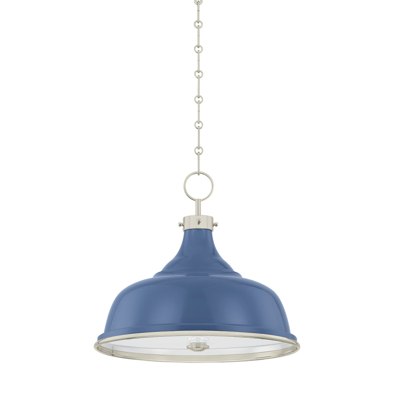 Hudson Valley MDS300 Painted No. 1 3-lt 18" Pendant - Polished Nickel/Soft French Blue