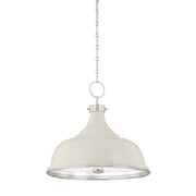 Hudson Valley MDS300 Painted No. 1 3-lt 18" Pendant - Polished Nickel/Off-White